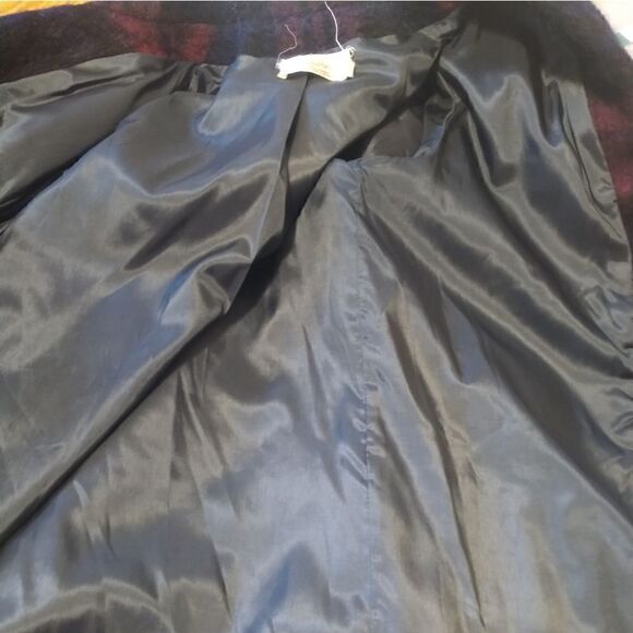 Henry White Dublin Ireland  purple/blue plaid wool and mohair coat size 16 - Picture 9 of 12